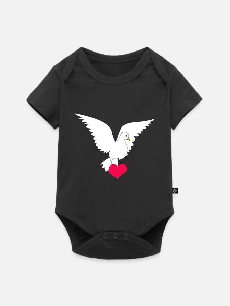 colombe de la paix - Body à manches courtes Premium Bébé - noir