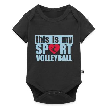 this is my love sports volleyball - Baby Premium short-sleeve bodysuit - black - Front