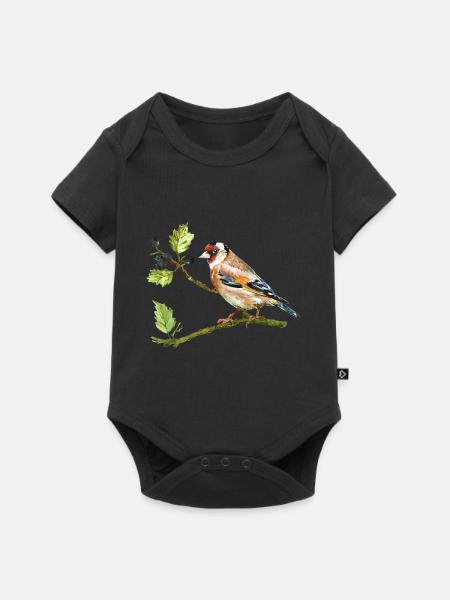 distelvink - Premium babyrompertje met korte mouwen  - zwart