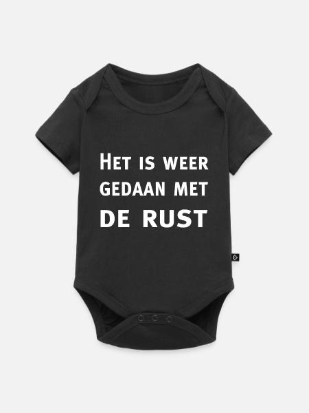 gedaan met de rust - Premium babyrompertje met korte mouwen  - zwart