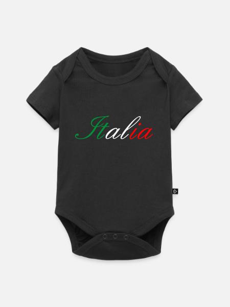 Italia Schreibfarbe Flagge - Baby Premium Kurzarmbody - Schwarz