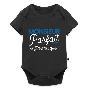 Monsieur parfait cadeau humour - Body à manches courtes Premium Bébé - noir - Devant
