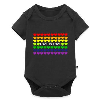 L'amour est l'amour arc-en-ciel coeur bannière - Body à manches courtes Premium Bébé - noir - Devant