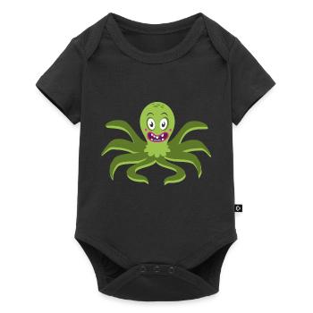 octopus - Baby Premium Kurzarmbody - Schwarz - Vorne