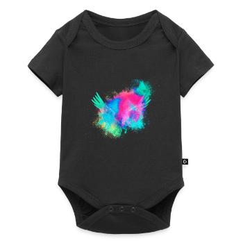Ailes d'anges colorés - Body à manches courtes Premium Bébé - noir - Devant