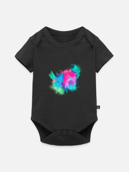 Ailes d'anges colorés - Body à manches courtes Premium Bébé - noir