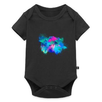 Colorful world map colorful - Baby Premium short-sleeve bodysuit - black - Front