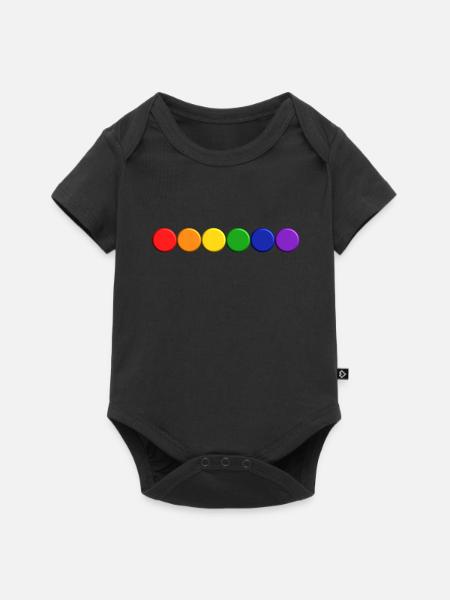 LGBT Dots 3D - Baby Premium Kurzarmbody - Schwarz