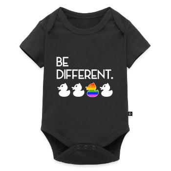 Be Different LGBT Gay Duck Rainbow - Baby Premium short-sleeve bodysuit - black - Front
