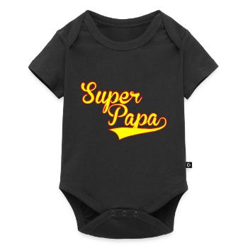 super papa - Baby Premium short-sleeve bodysuit - black - Front
