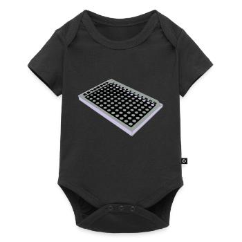 96 Well Plate / 96 perforated plate - Baby Premium short-sleeve bodysuit - black - Front