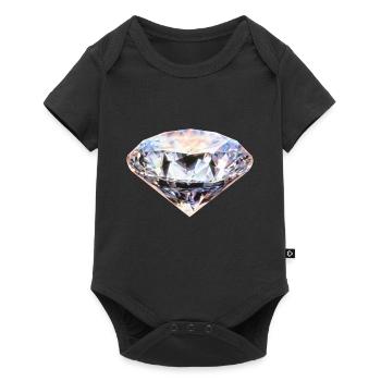 Diamant - Baby Premium Kurzarmbody - Schwarz - Vorne