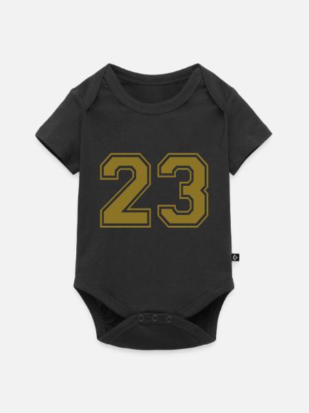 23 - Nummer - Baby Premium Kurzarmbody - Schwarz