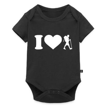 I love hiking white - Baby Premium short-sleeve bodysuit - black - Front