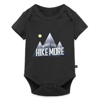 "Sorge weniger Wandern mehr" Wanderer T-Shirt - Baby Premium Kurzarmbody - Schwarz - Vorne