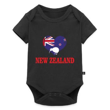 New Zealand - Baby Premium Kurzarmbody - Schwarz - Vorne