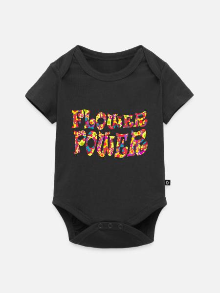 flower power hippie 1 - Baby Premium Kurzarmbody - Schwarz