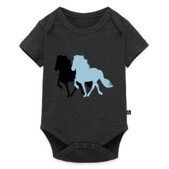 2 Tölter - Baby Premium Kurzarmbody - Schwarz - Vorne