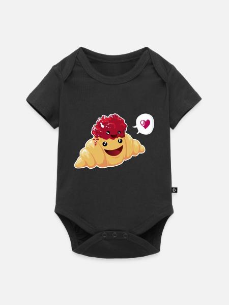 Beste Freunde oder Liebe? Croissant & Marmelade - Baby Premium Kurzarmbody - Schwarz