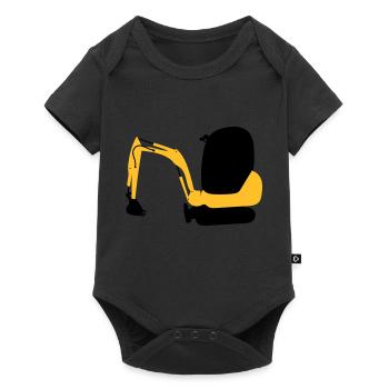 Bagger - Baby Premium Kurzarmbody - Schwarz - Vorne