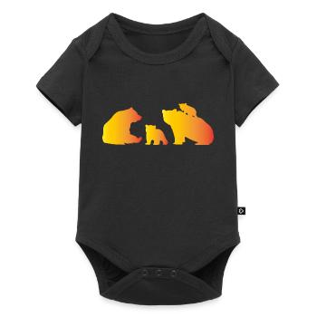 Ours en famille amoureux de toute la famille - Body à manches courtes Premium Bébé - noir - Devant