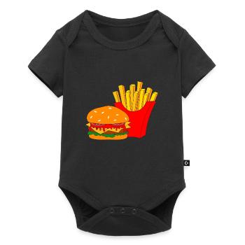 Burger avec frites - Body à manches courtes Premium Bébé - noir - Devant