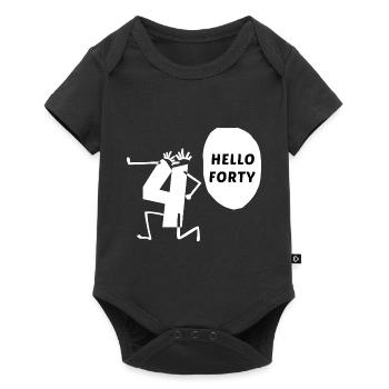 hello forty hello 40 years anniversary - Baby Premium short-sleeve bodysuit - black - Front