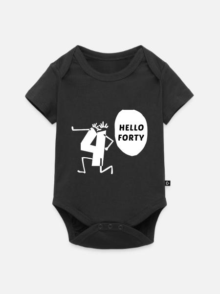 hello forty hello 40 years anniversary - Baby Premium short-sleeve bodysuit - black