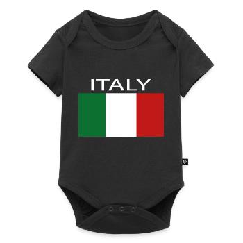 italy - Baby Premium Kurzarmbody - Schwarz - Vorne