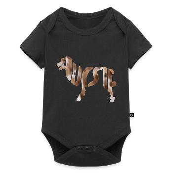 Australian Shepherd Aussie silhouette - Baby Premium short-sleeve bodysuit - black - Front