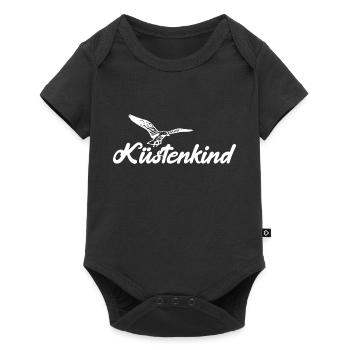 Küstenkind Möwe Nordsee Meer Leuchtturm Geschenk - Baby Premium Kurzarmbody - Schwarz - Vorne