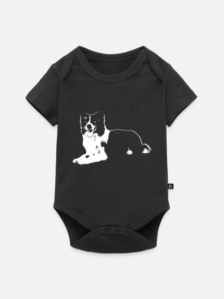 border collie - Baby Premium short-sleeve bodysuit - black