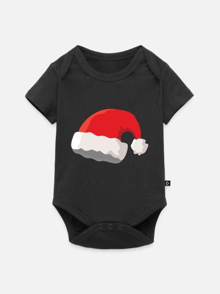 Weihnachtsmütze - Baby Premium Kurzarmbody - Schwarz