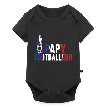 papy footballeur france - Body à manches courtes Premium Bébé - noir - Devant