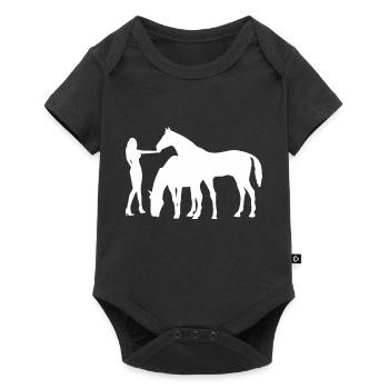 Chevaux - Body à manches courtes Premium Bébé - noir - Devant