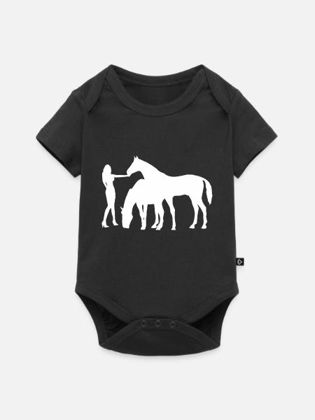 Pferde - Baby Premium Kurzarmbody - Schwarz