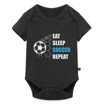 Eat sleep soccer repeat - Baby Premium short-sleeve bodysuit - black - Front