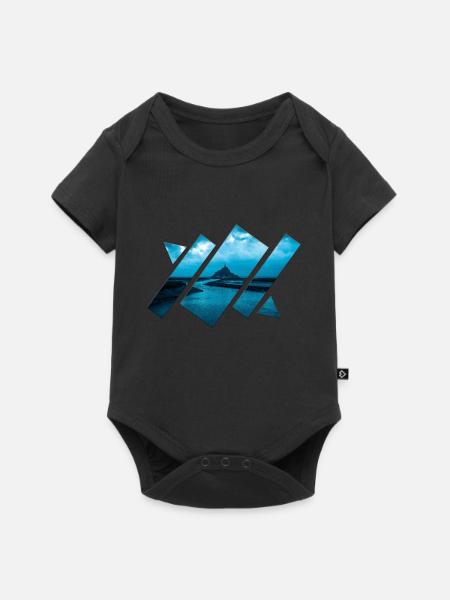 polyscape_blue - Baby Premium Kurzarmbody - Schwarz