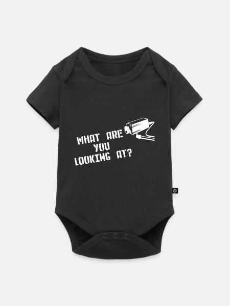WHAT ARE YOU LOOKING AT CCTV Kamera Street Art - Baby Premium Kurzarmbody - Schwarz