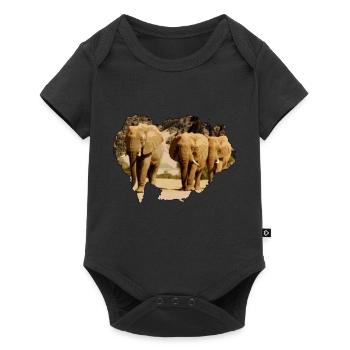 Elephants Africa in the Desert of Namibia I Gift - Baby Premium short-sleeve bodysuit - black - Front