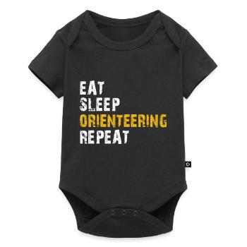 eat sleep Orienteering - Baby Premium short-sleeve bodysuit - black - Front
