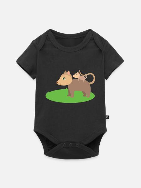Opossums - Baby Premium Kurzarmbody - Schwarz
