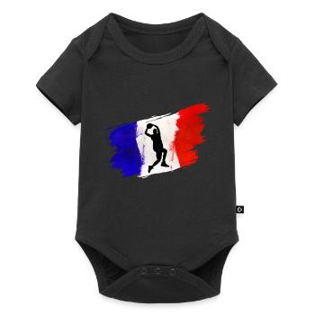 Basketball France Flag Team Fan - Baby Premium short-sleeve bodysuit - black - Front