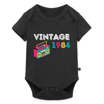 Vintage 1984 Radio 38 years old 1984 birthday - Baby Premium short-sleeve bodysuit - black - Front