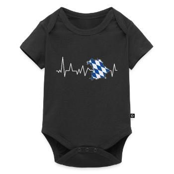 Herzschlag Bayern Wandern - Baby Premium Kurzarmbody - Schwarz - Vorne