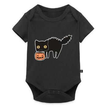 Chat Halloween - Body à manches courtes Premium Bébé - noir - Devant