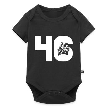 Motorsport Startnummer 46 Motorrad - Baby Premium Kurzarmbody - Schwarz - Vorne