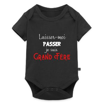 laisse-moi passer je suis grand frère - Body à manches courtes Premium Bébé - noir - Devant