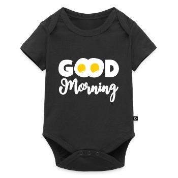 Good Morning Spiegelei Eier Frühstück - Baby Premium Kurzarmbody - Schwarz - Vorne