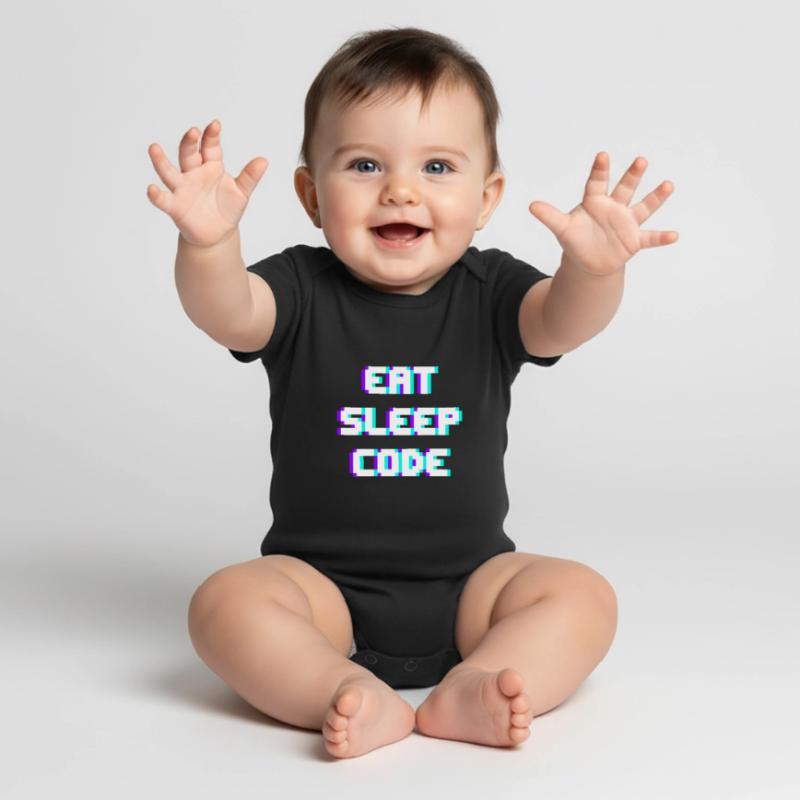 EAT SLEEP CODE Programmeur Coder Devise Body à manches courtes Premium Bébé